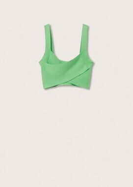 Mango knitted green crop top